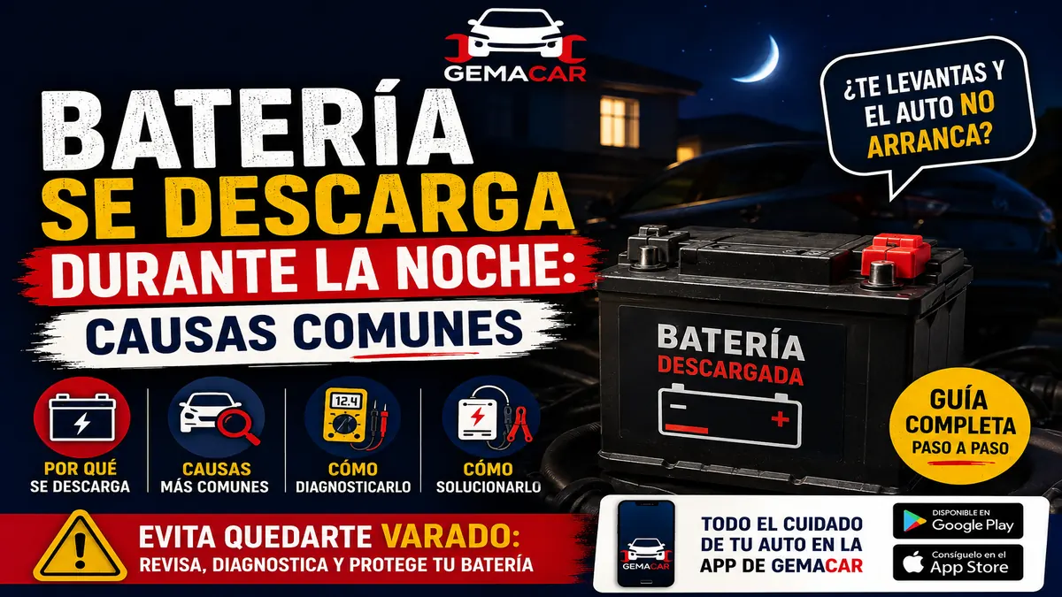 Batería se descarga durante la noche: causas comunes y qué revisar