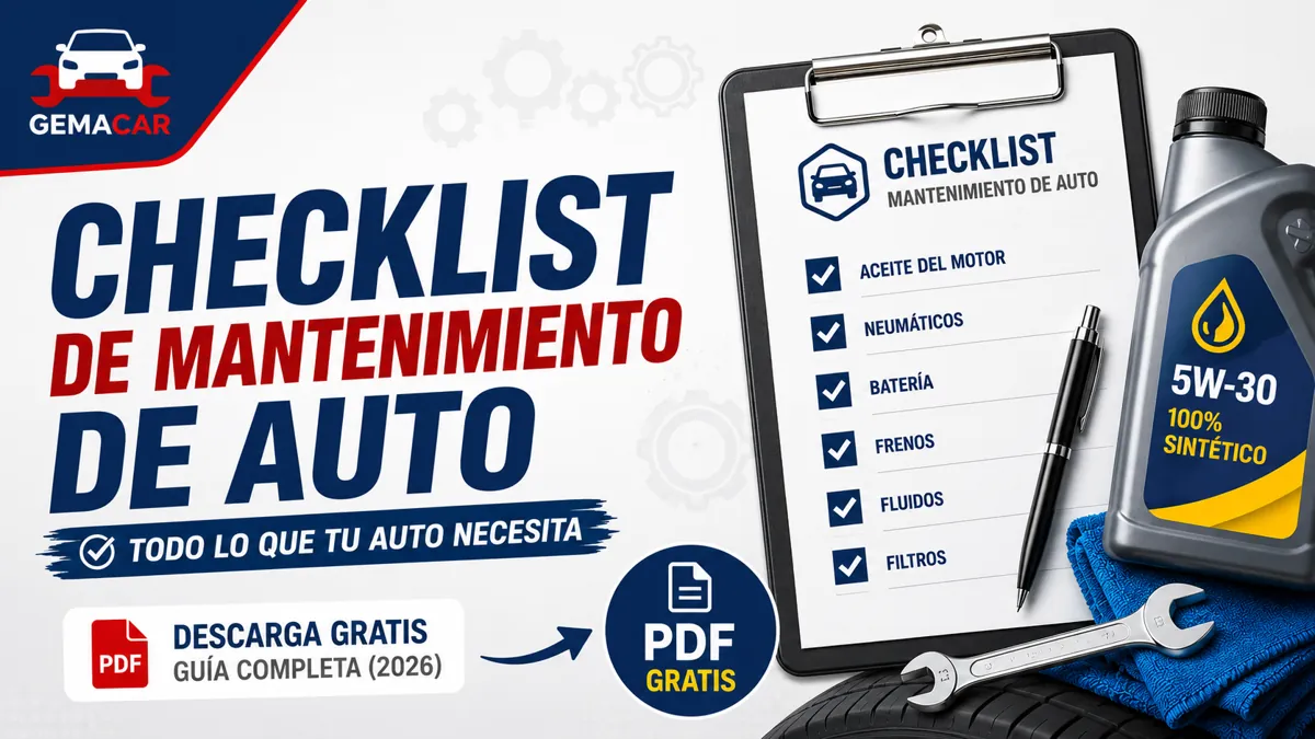 Checklist de mantenimiento de auto: descarga gratis + guía completa (2026)