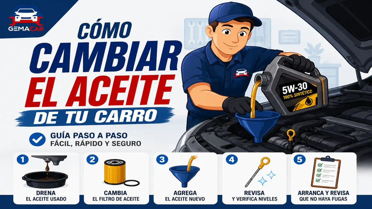 Cómo cambiar el aceite del carro paso a paso (guía completa 2026)