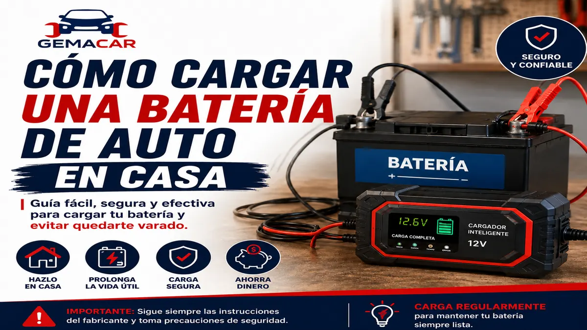 Cómo cargar una batería de auto en casa: qué necesitas y qué revisar
