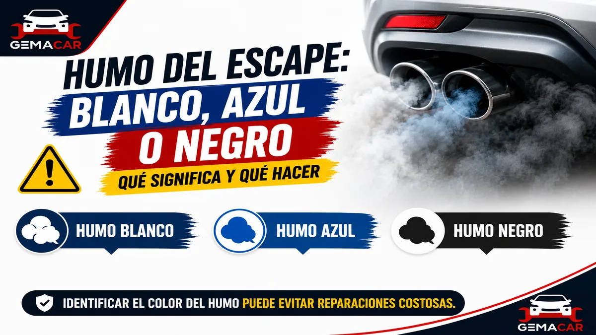 Humo del escape blanco, azul o negro: causas y qué significa