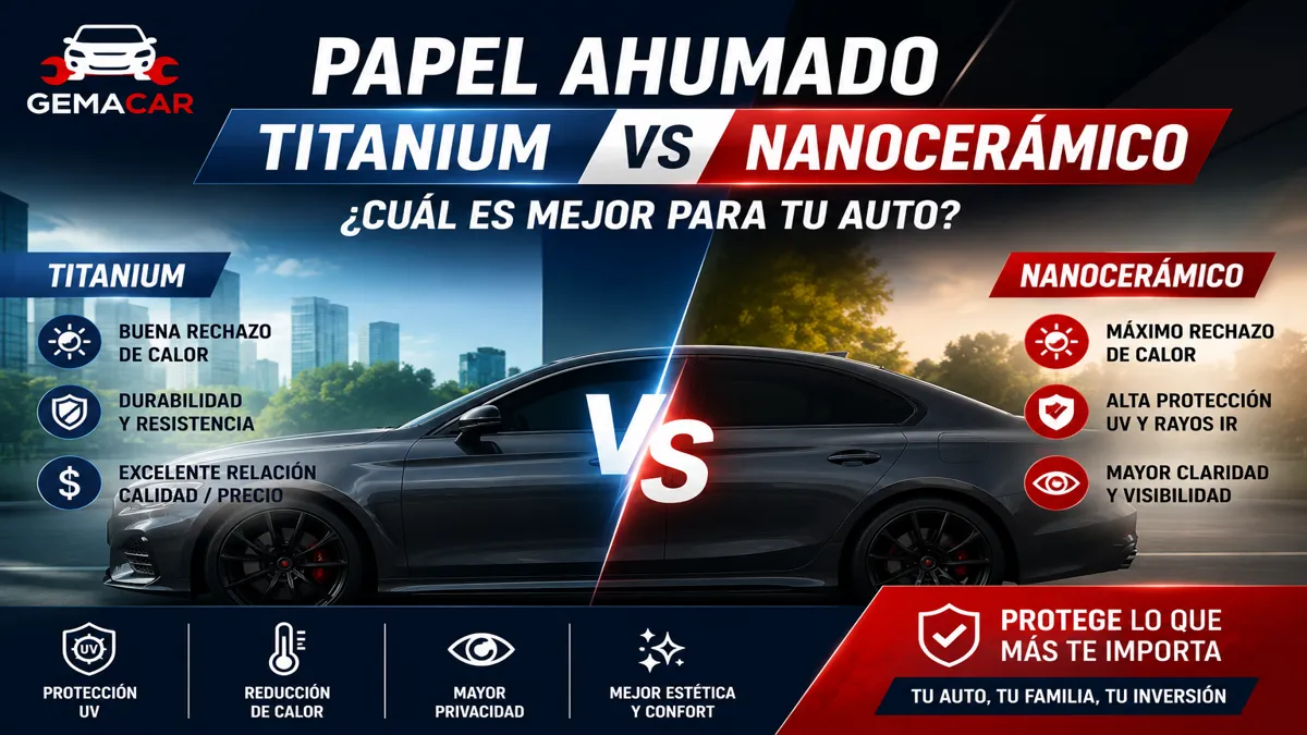 Papel ahumado titanium vs nanocerámico: diferencias reales y cuál conviene