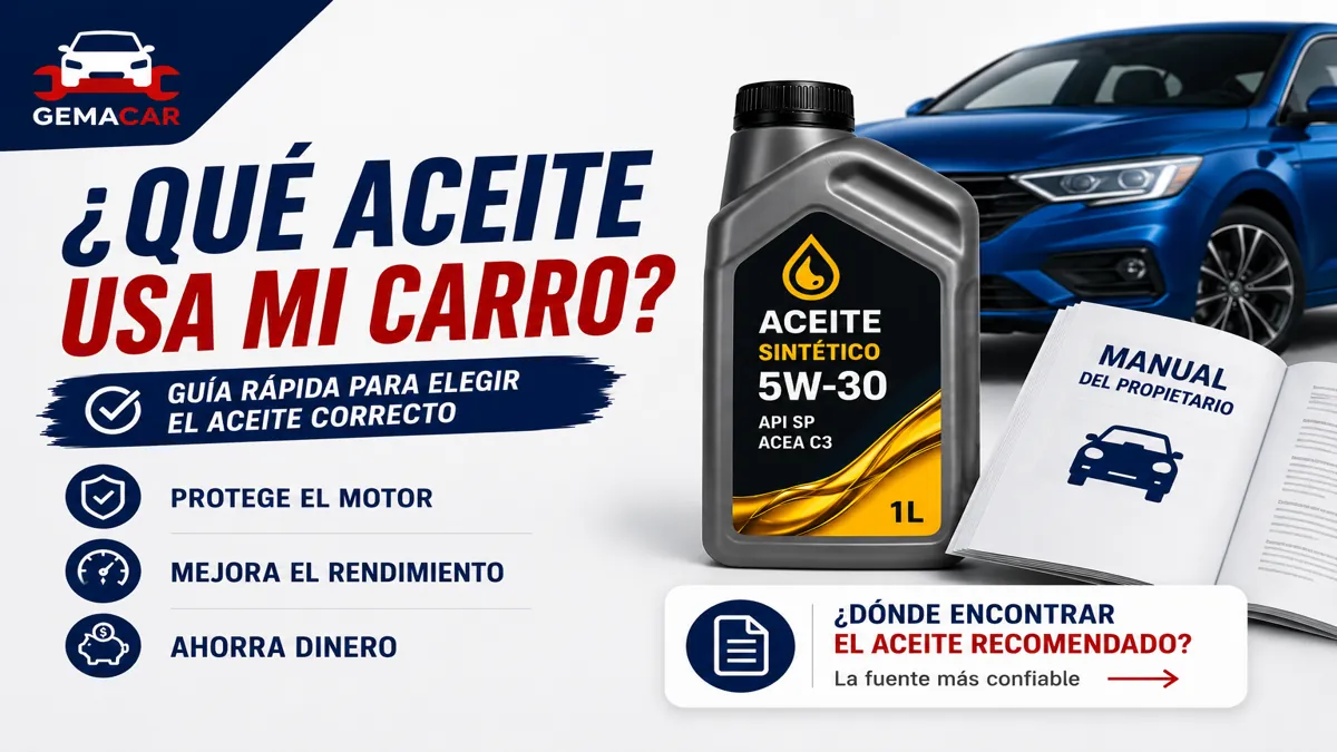 Qué aceite usa mi carro: guía completa para elegir el correcto (2026)