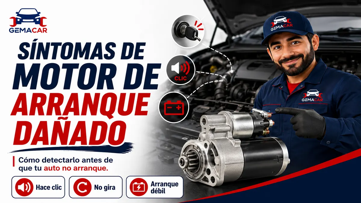 Síntomas de motor de arranque dañado: señales y qué revisar