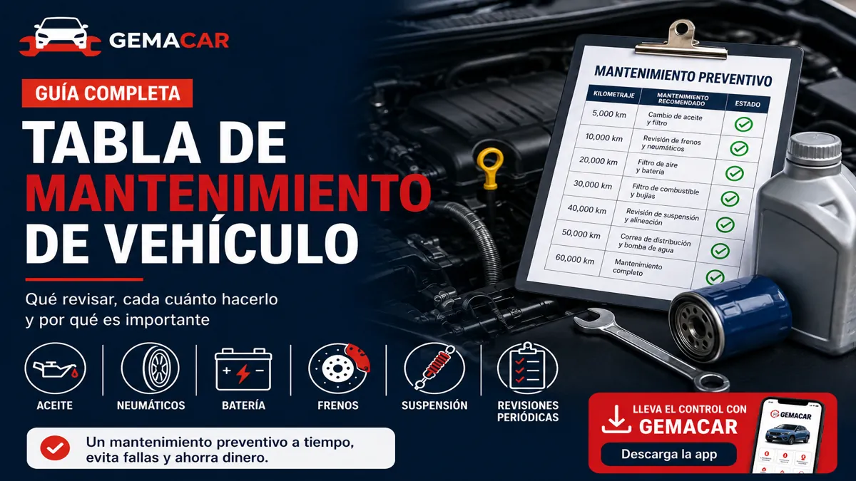 Tabla de mantenimiento de vehículo: plan completo por kilometraje (2026)
